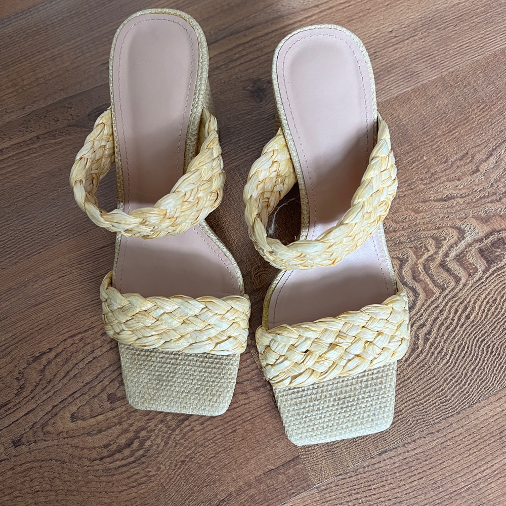 Raffia Braided Tan Women's Heals